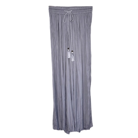 Mystree Crinkly Wide Leg Tie Pants - Size Large - Picture 3 of 8